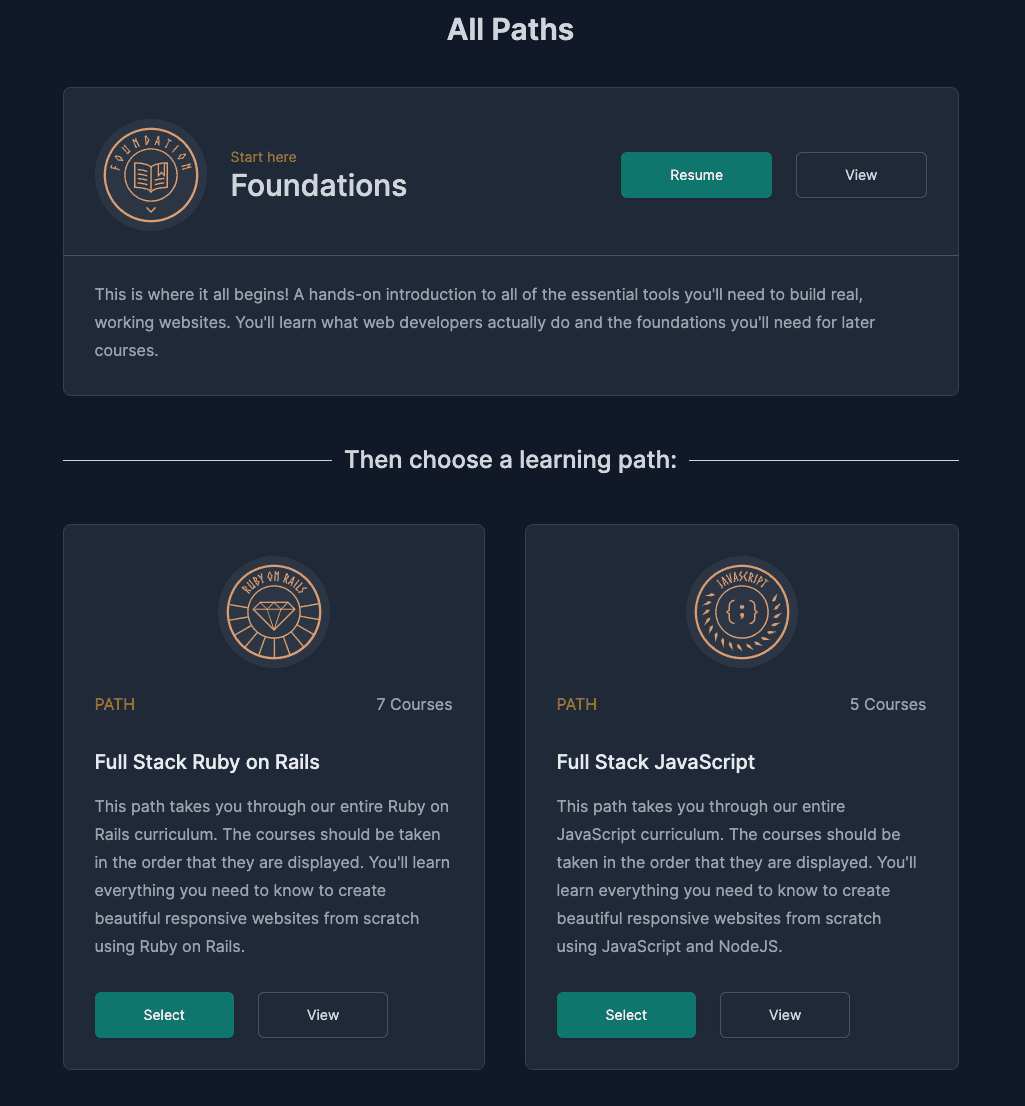 The Odin Project Paths